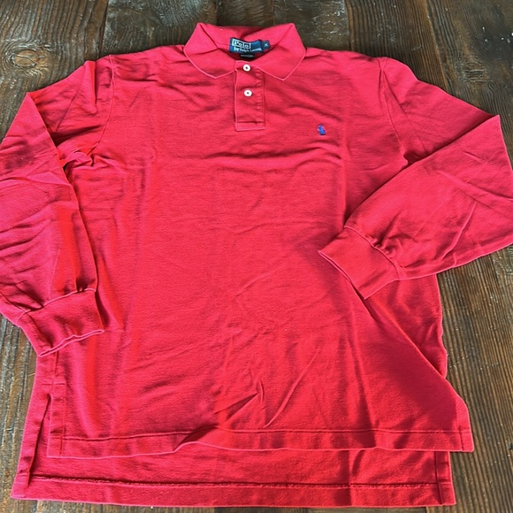Polo by Ralph Lauren Mens Long Sleeve Shirt Red Sz. M - Picture 3 of 6